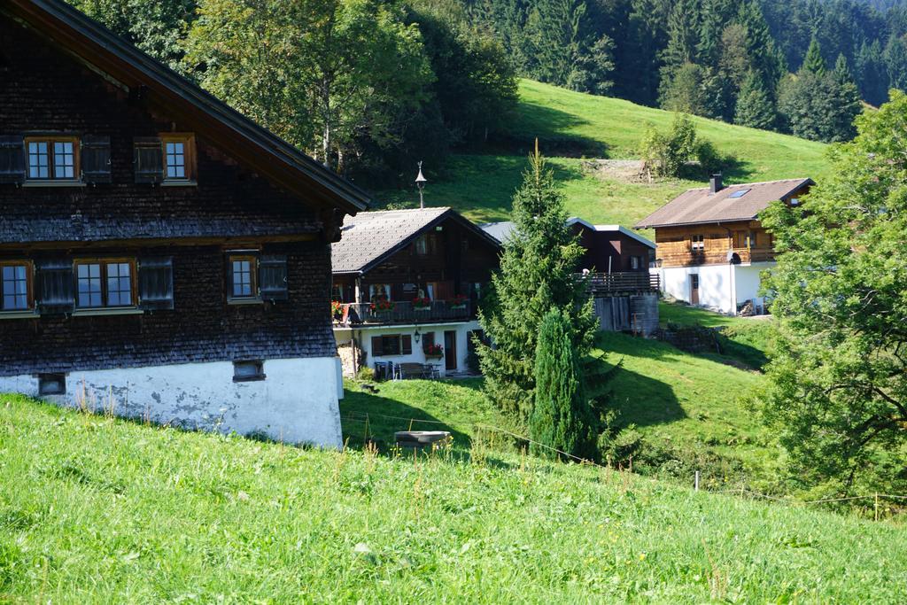 Ferienwohnungen im Blockhaus Metzler Schwarzenberg im Bregenzerwald Exterior foto